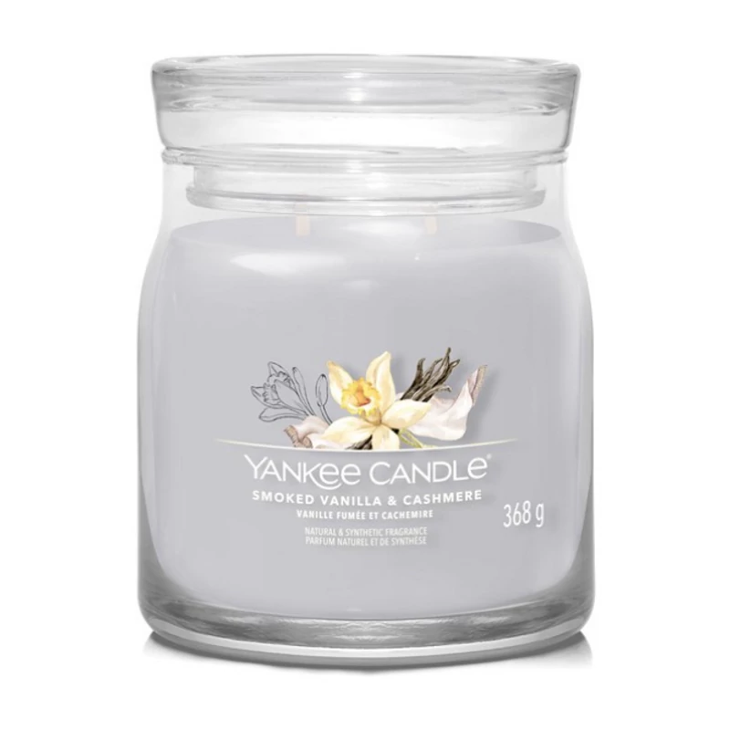 Yankee Candle® Smoked Vanilla & Cashmere közepes üveggyertya 368g