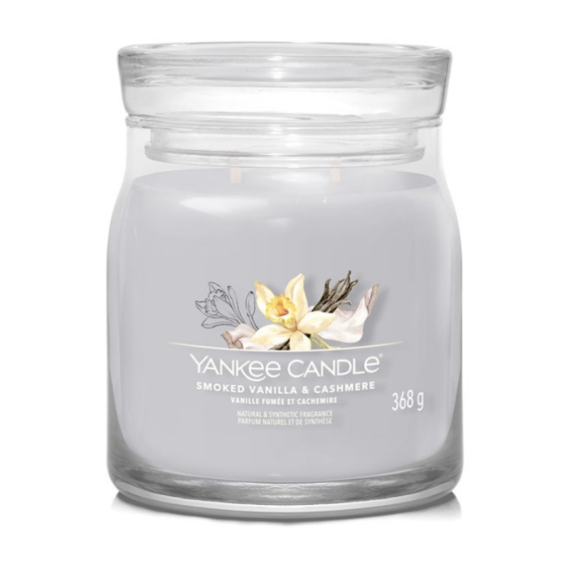 Yankee Candle® Smoked Vanilla & Cashmere közepes üveggyertya