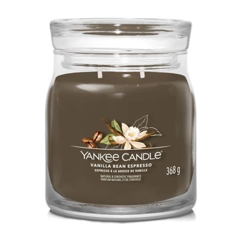 Yankee Candle® Vanilla Bean Espresso közepes üveggyertya 368g