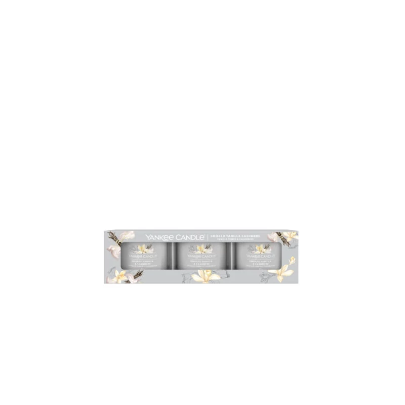 Yankee Candle® Smoked Vanilla & Cashmere kis üveggyertya szett 3x37g
