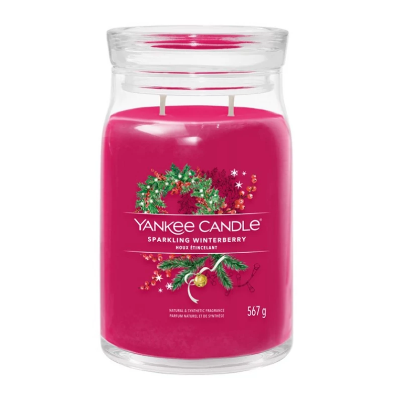 Yankee Candle® Sparkling Winterberry nagy üveggyertya 567g