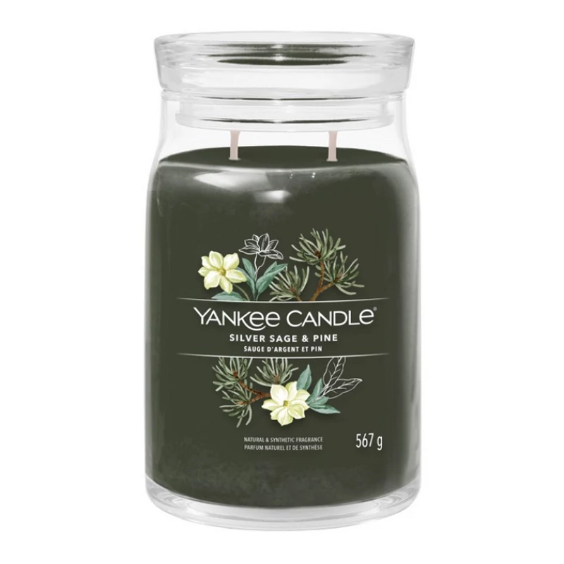Yankee Candle® Silver Sage & Pine nagy üveggyertya 567g
