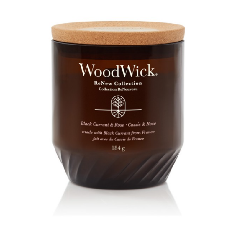 WoodWick® ReNew Black Currant & Rose közepes gyertya