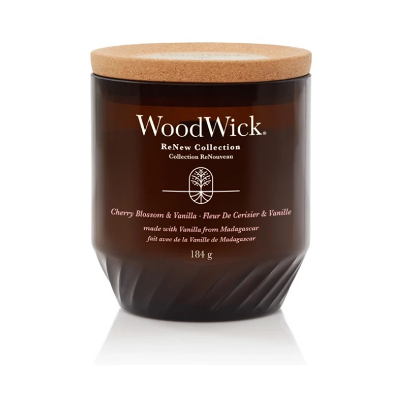WoodWick® ReNew Cherry Blossom & Vanilla közepes gyertya 184g