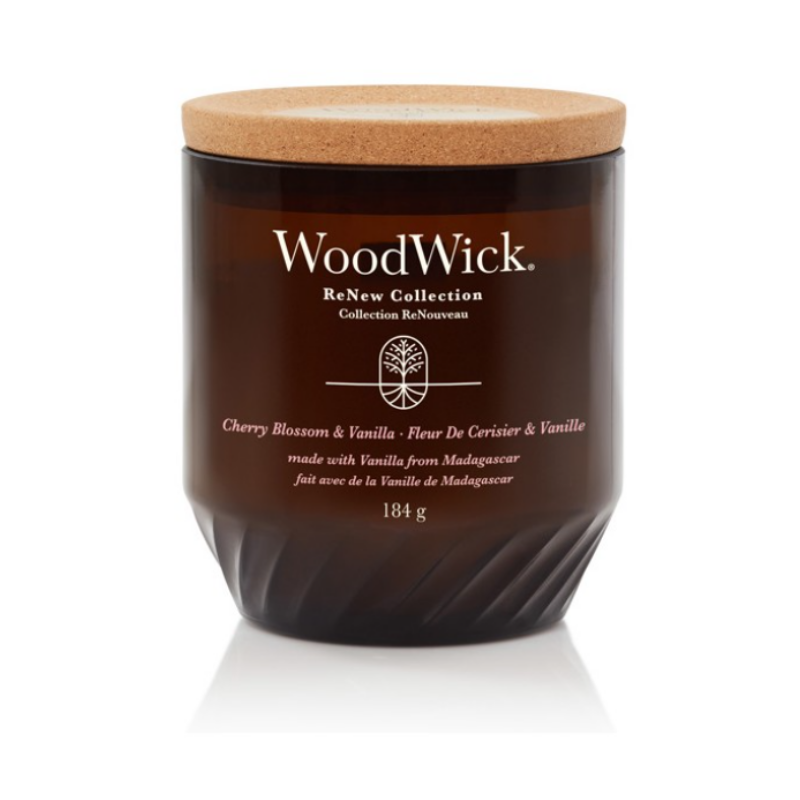 WoodWick® ReNew Cherry Blossom & Vanilla közepes gyertya