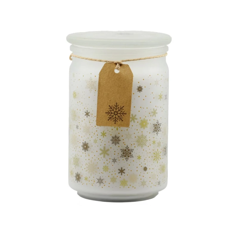 Emocio Magic Snowing nagy üveggyertya 453g