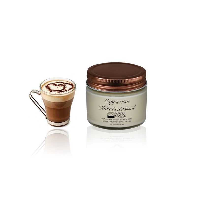 Aurora Candle Cappuccino Kakaószórással Vintage szójaviasz gyertya