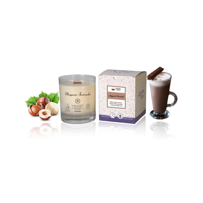 Aurora Candle Mogyorós Forrócsoki Elegáns szójaviasz illatgyertya