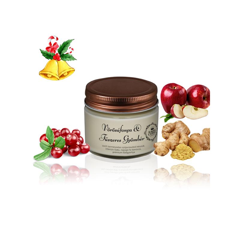 Aurora Candle Vörösáfonya & Fűszeres Gyömbér Vintage szójaviasz illatgyertya