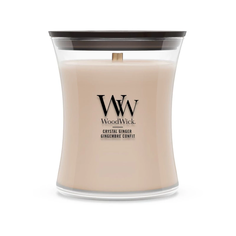 WoodWick® Crystal Ginger közepes üveggyertya 275g
