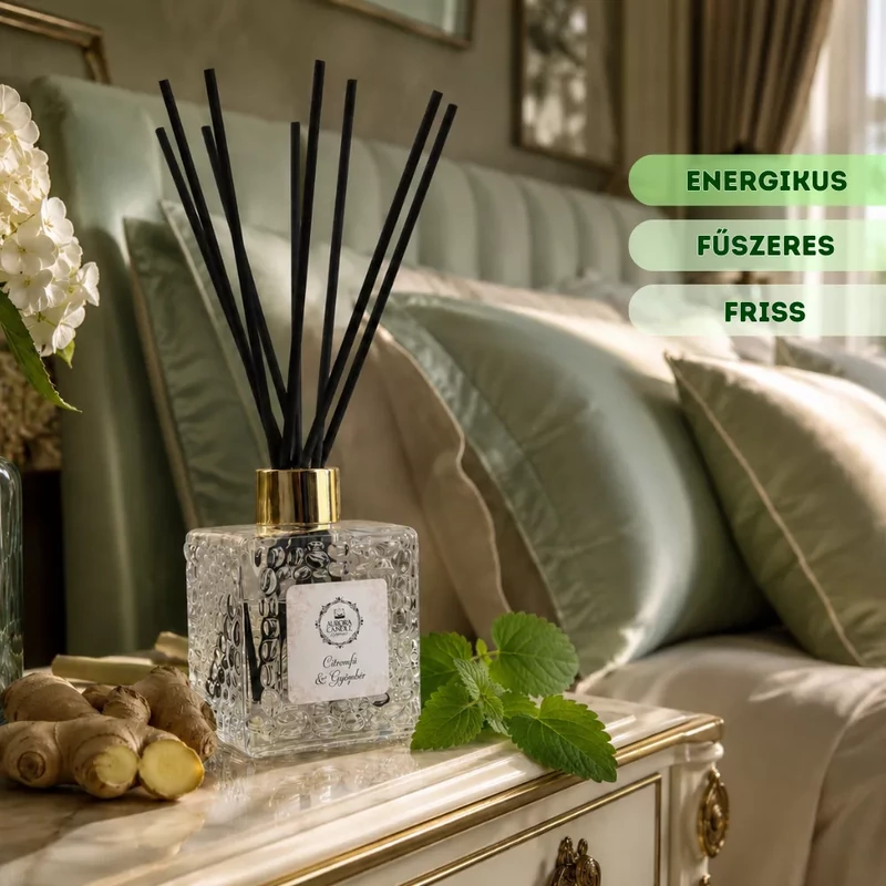 Aurora Candle Citromfű & Gyömbér - Prémium Pálcás Illatdiffúzor 150 ml