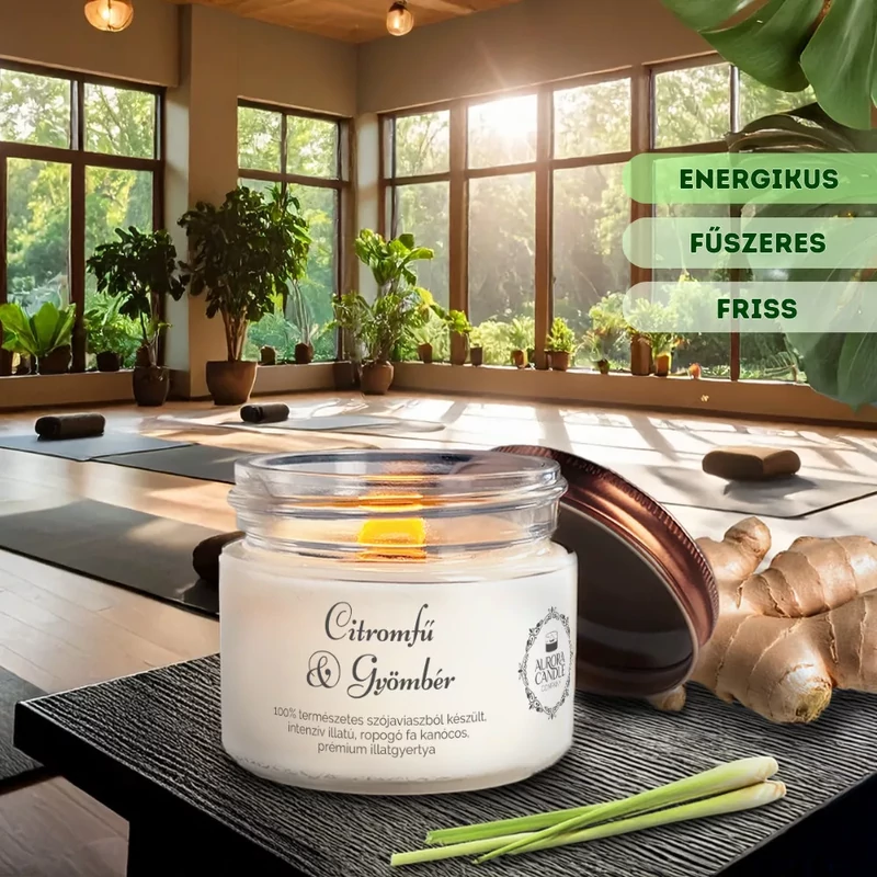 Aurora Candle Citromfű &amp; Gyömbér Vintage szójaviasz illatgyertya