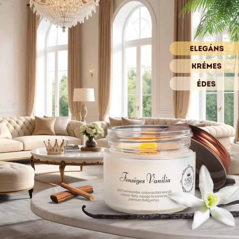 Aurora Candle Fenséges Vanília Vintage szójaviasz illatgyertya 140g