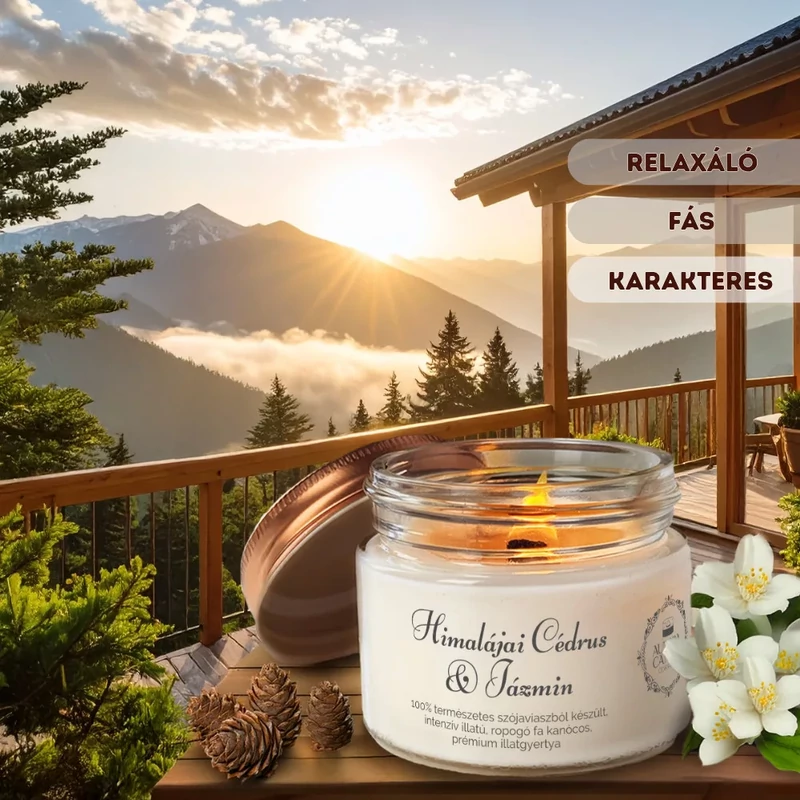 Aurora Candle Himalájai Cédrus &amp; Jázmin Vintage szójaviasz illatgyertya