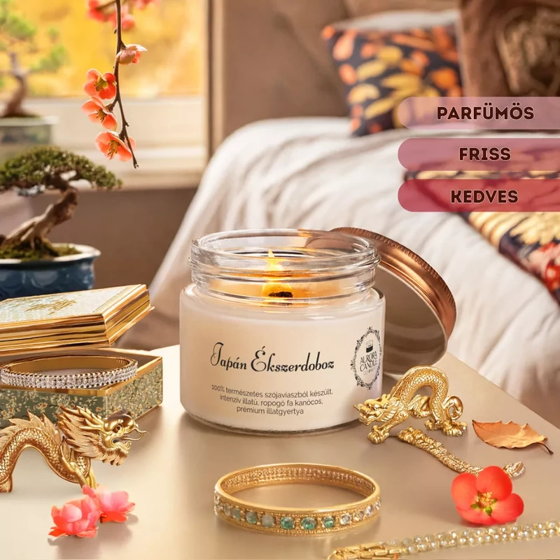 Aurora Candle Japán Ékszerdoboz Vintage illatgyertya