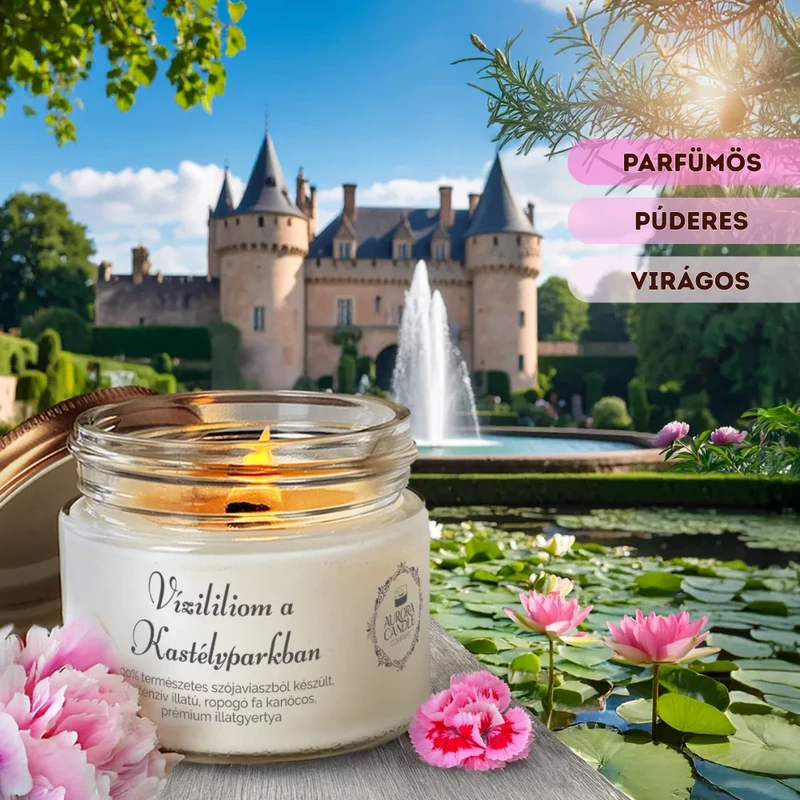 Aurora Candle Vízililiom a Kastélyparkban Vintage illatgyertya 140g
