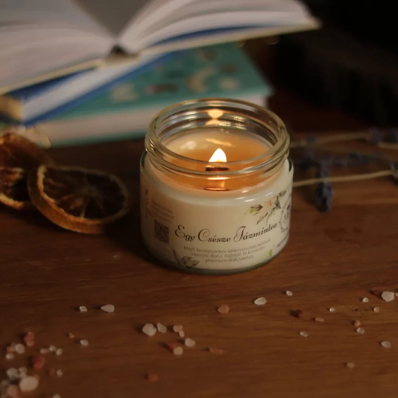 Aurora Candle egy csésze jázmintea Vintage szójaviasz illatgyertya