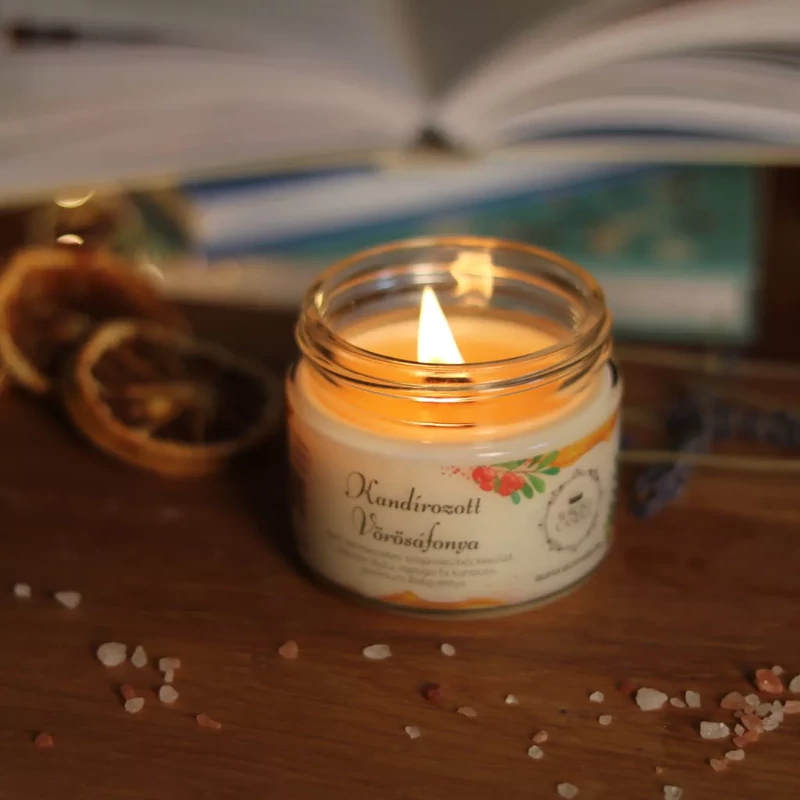 Aurora Candle kandírozott vörösáfonya Vintage szójaviasz illatgyertya