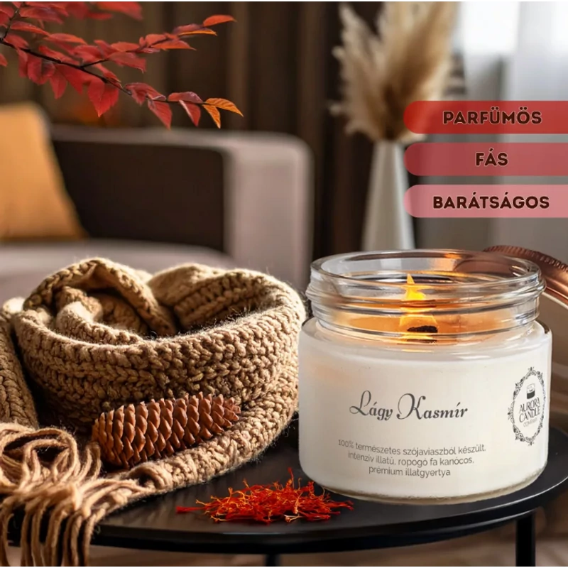 Aurora Candle Lágy Kasmír Vintage illatgyertya 140g