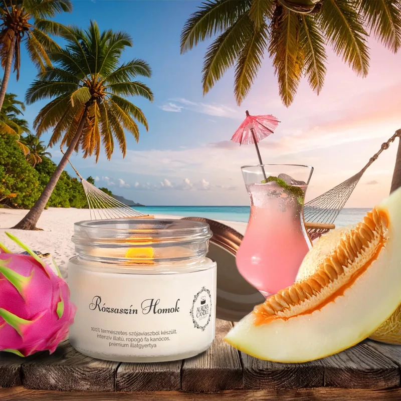 Aurora Candle Rózsaszín Homok Vintage szójaviasz illatgyertya