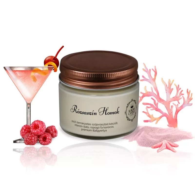 Aurora Candle Rózsaszín Homok Vintage szójaviasz illatgyertya